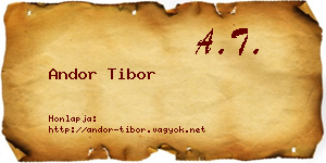 Andor Tibor névjegykártya